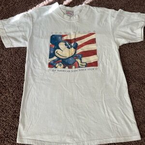 Vintage Disney Store USA Flag Mickey Mouse T Shirt Size Small